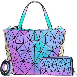 Handbags Womens Geometric Luminous Purse bags Ladies Top Handle Satchel Bags